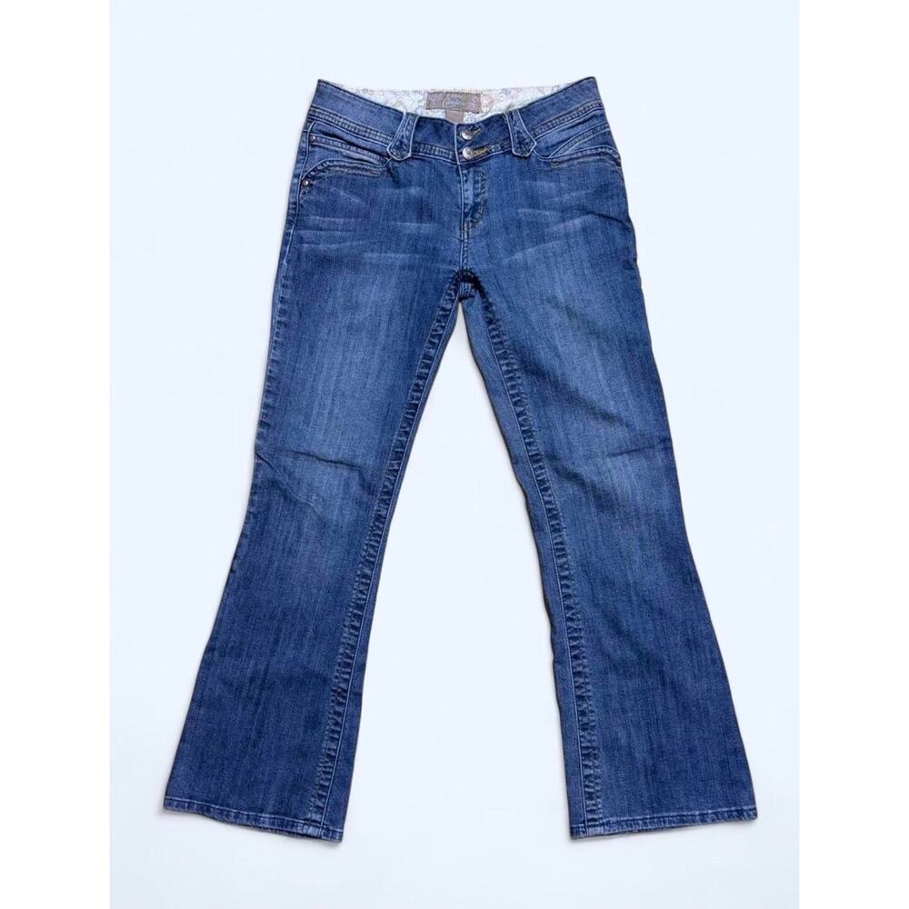 Vtg Y2K Candie’s Low Rise Bootcut Medium Wash Denim Jeans Floral Lined Interior